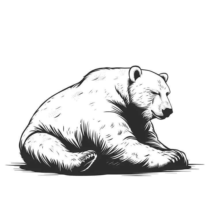 International Polar Bear Day,Polar Bear,Black And White Drawing