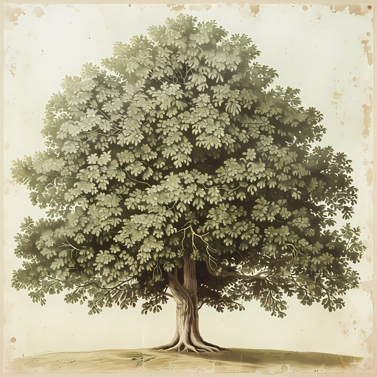 Architecture Tree,Tree,Antique Print