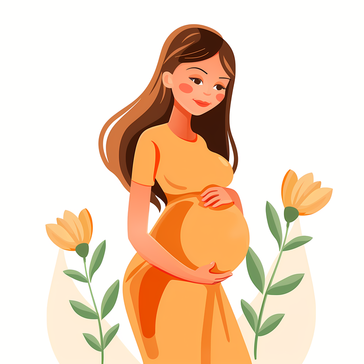Cartoon Pregnant Woman,Pregnant Woman,Expectant Mother