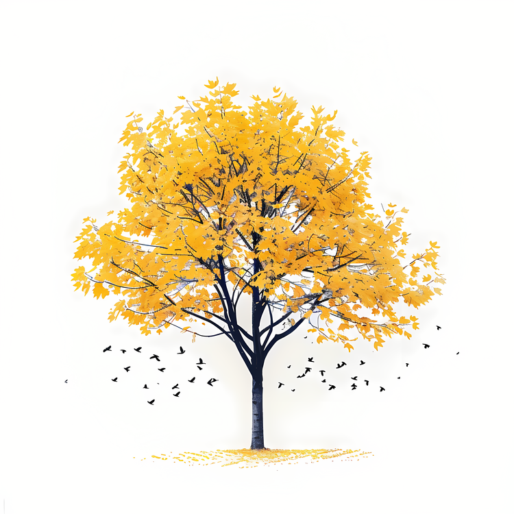 Yellow Maple Tree,Tree,Leaves