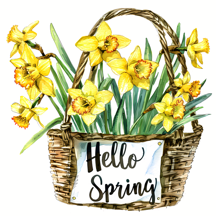 Hello Spring,Watercolor,Gardening