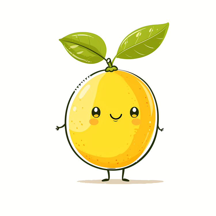 Cartoon Lemon,Lemon Character,Kawaii Lemon