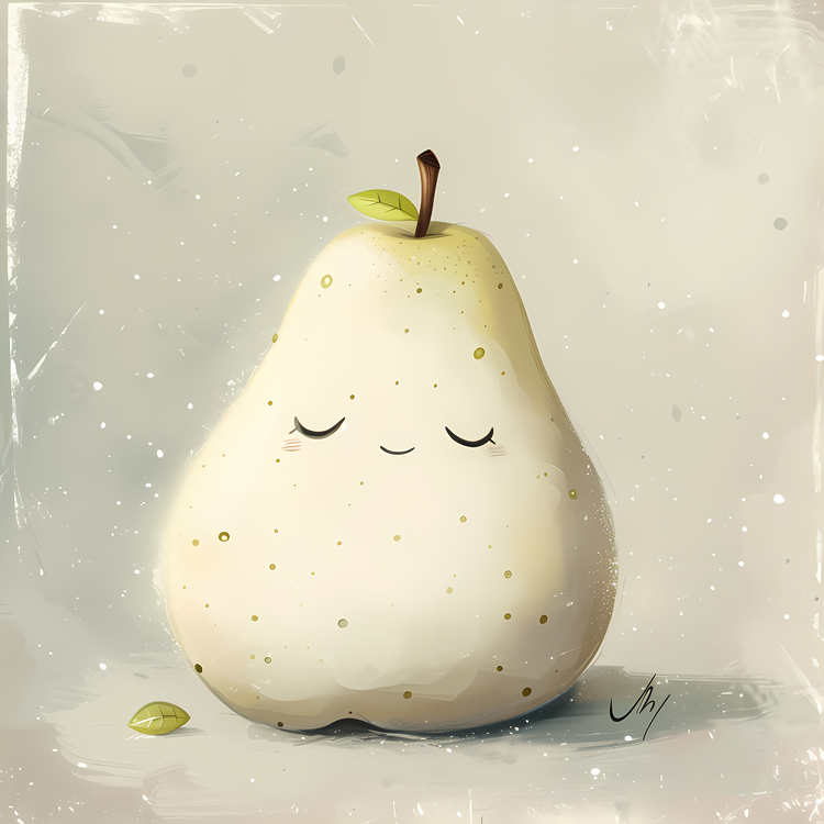 Cartoon Pear,Cute,Peach