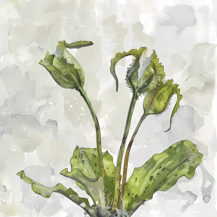 Carnivorous Plant,Flower,Watercolor Painting
