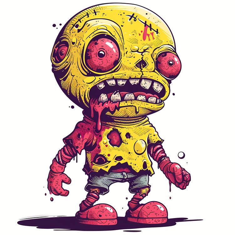 Zombie,Yellow,Cartoonish