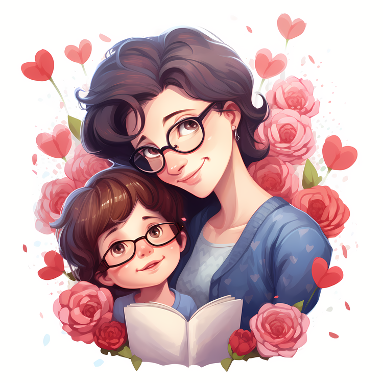 Mothers Day,Woman With Glasses,Children