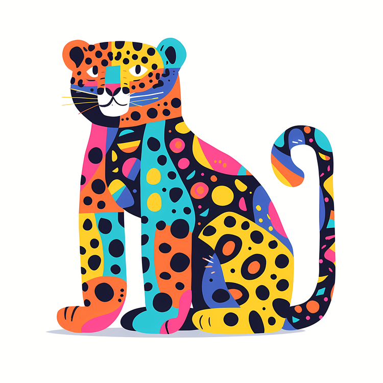 Abstract Leopard,Colorful,Geometric