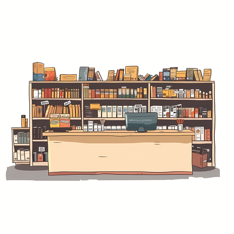 Bookstore,Counter,Shelf
