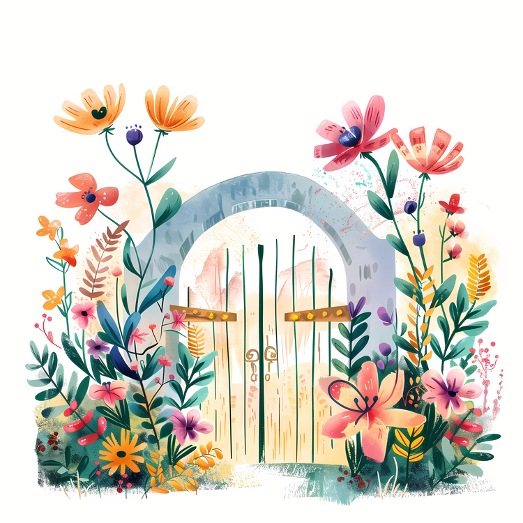 Spring Garden Gate,Floral Gate,Garden Gate