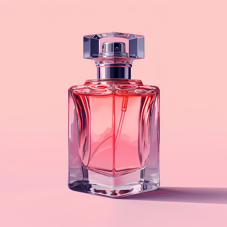 Perfume Bottle,Pink Color,Clear Glass Bottle