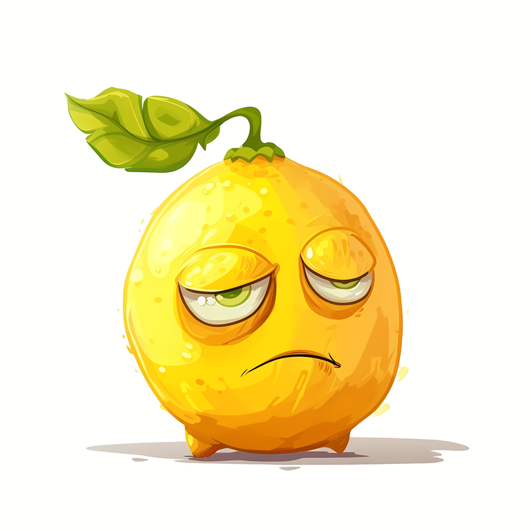 Cartoon Lemon,Sad,Angry