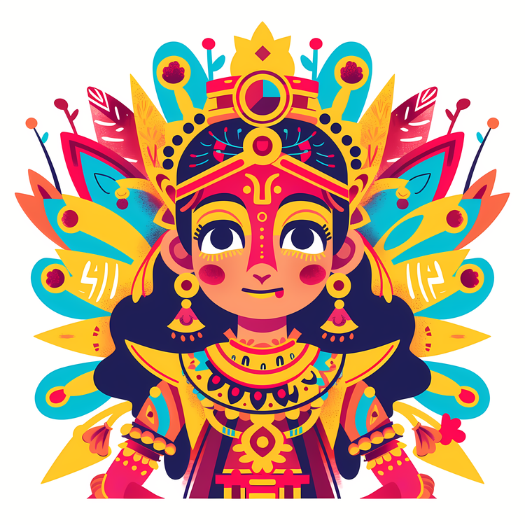 Hindu Goddess,Indian Princess,Colorful Goddess