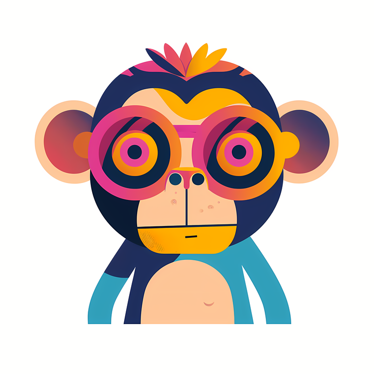 Monkey,Sunglasses,Cartoon