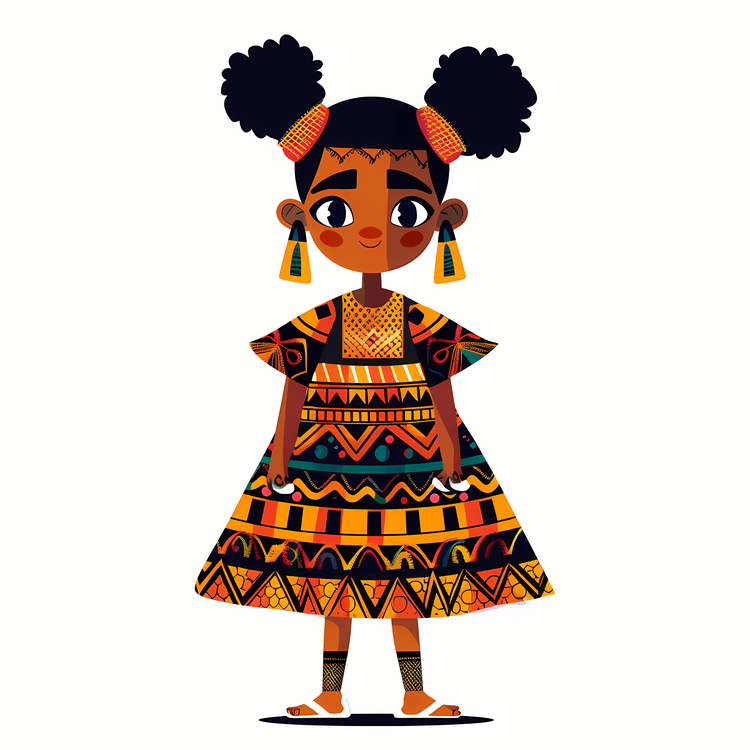 African Cartoon Girl,Girl,African
