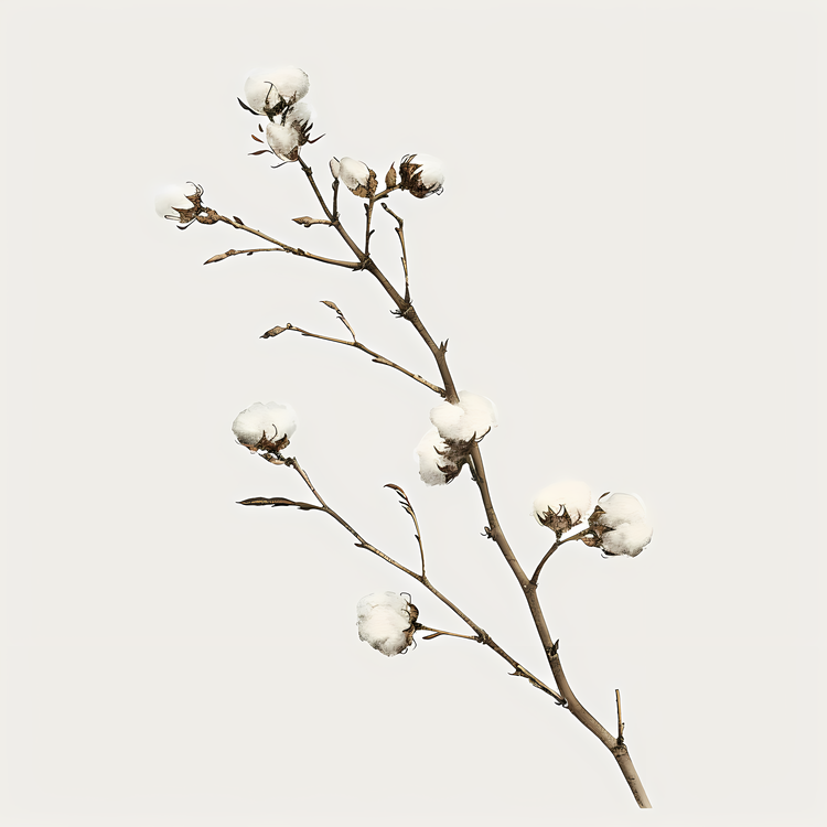 Fluffy Cotton Twig,Cotton Tree,White Cotton Flower