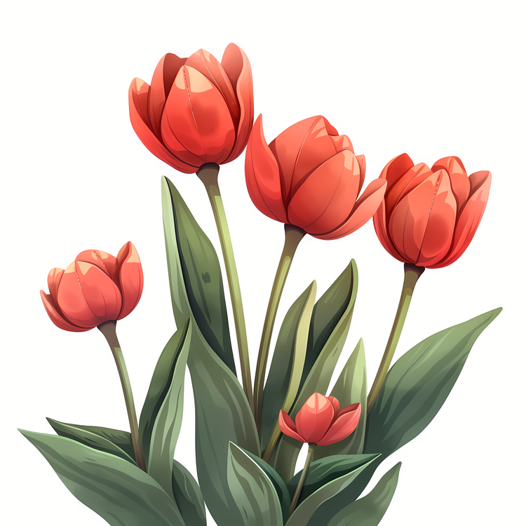 Hello Spring,Tulips,Red