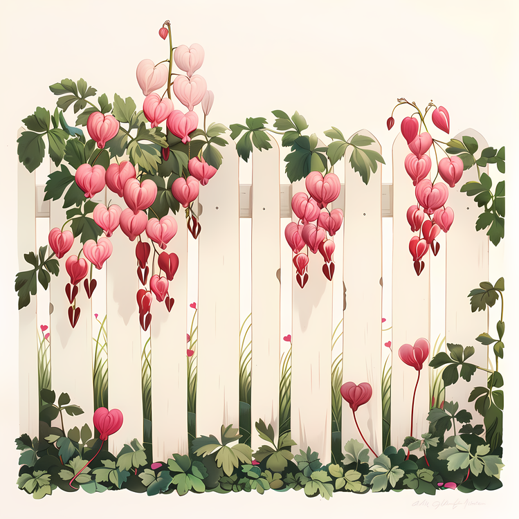 Garden Fence,Blood Vessels,Heart Shaped Leaves
