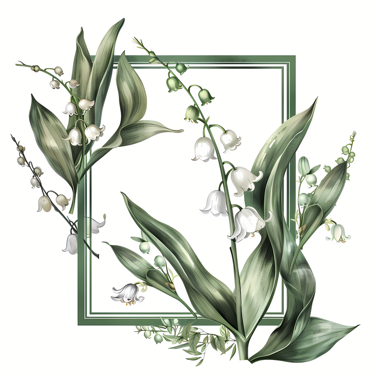 Spring Flowers,Watercolor,Lilies Of The Valley