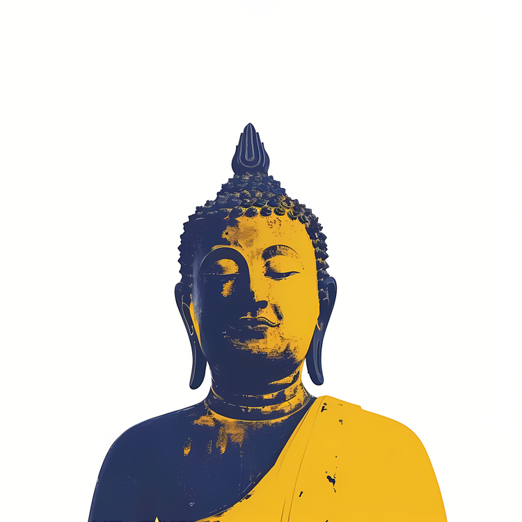 Buddha,Yellow And Blue,Zen