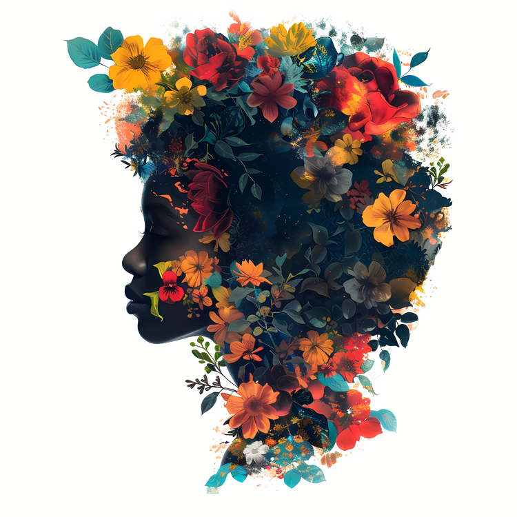 Womens Day,Flower Art,Silhouette