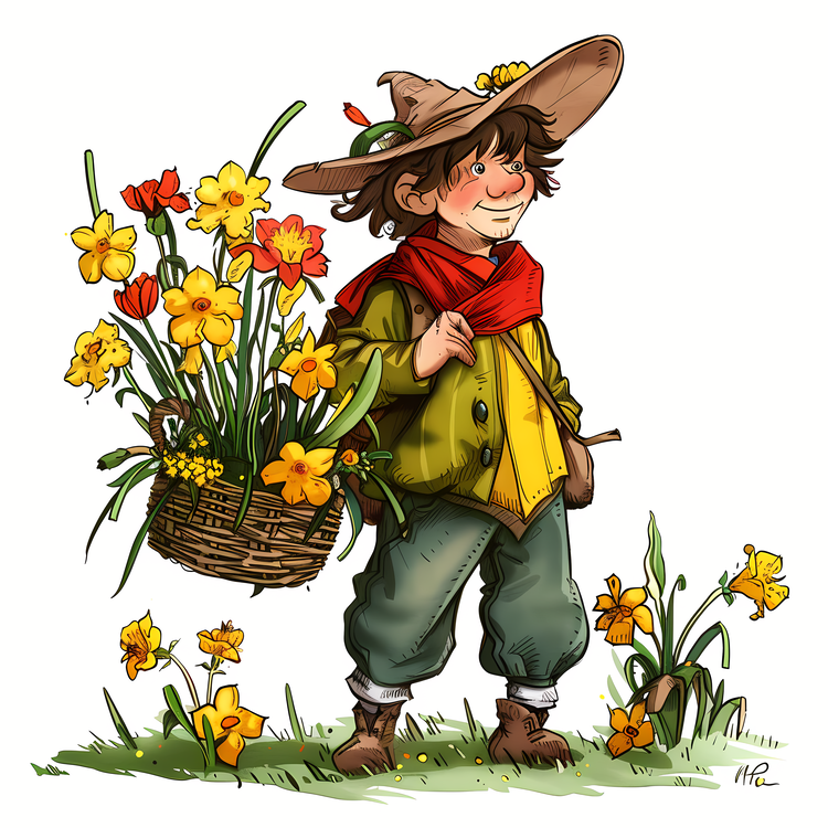 Daffodils,St Davids Day,Boy