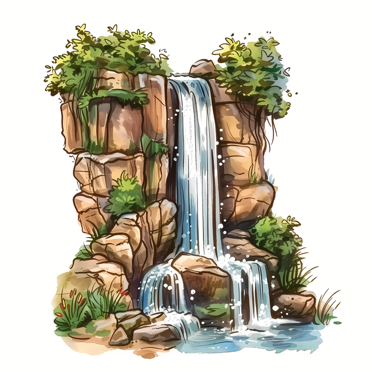 Waterfall,Nature,Rocks