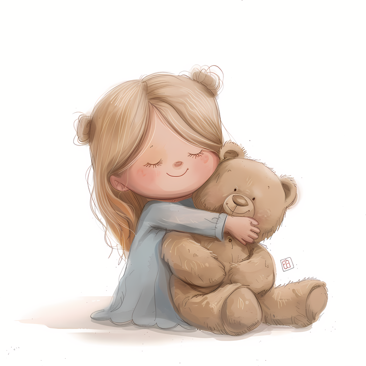 Baby Hugging Teddy Bear,Cute,Adorable