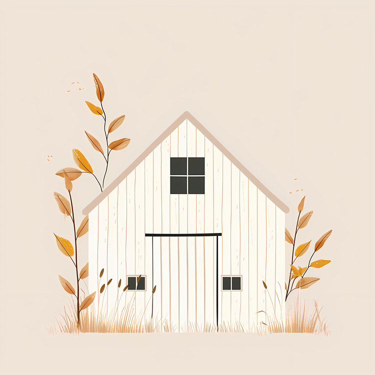 Farm Barn,House,Autumn