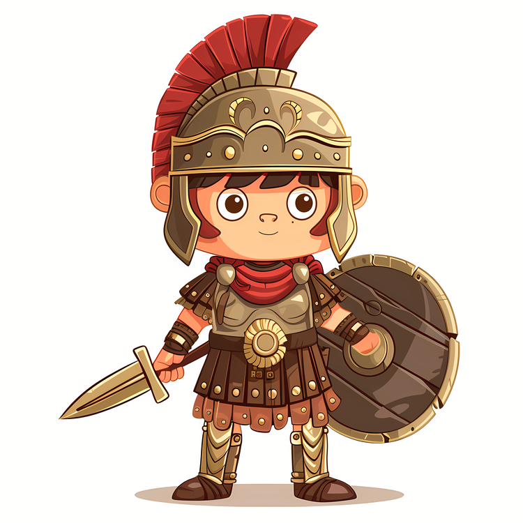 Ancient Rome Soldier,Cartoon,Child Soldier
