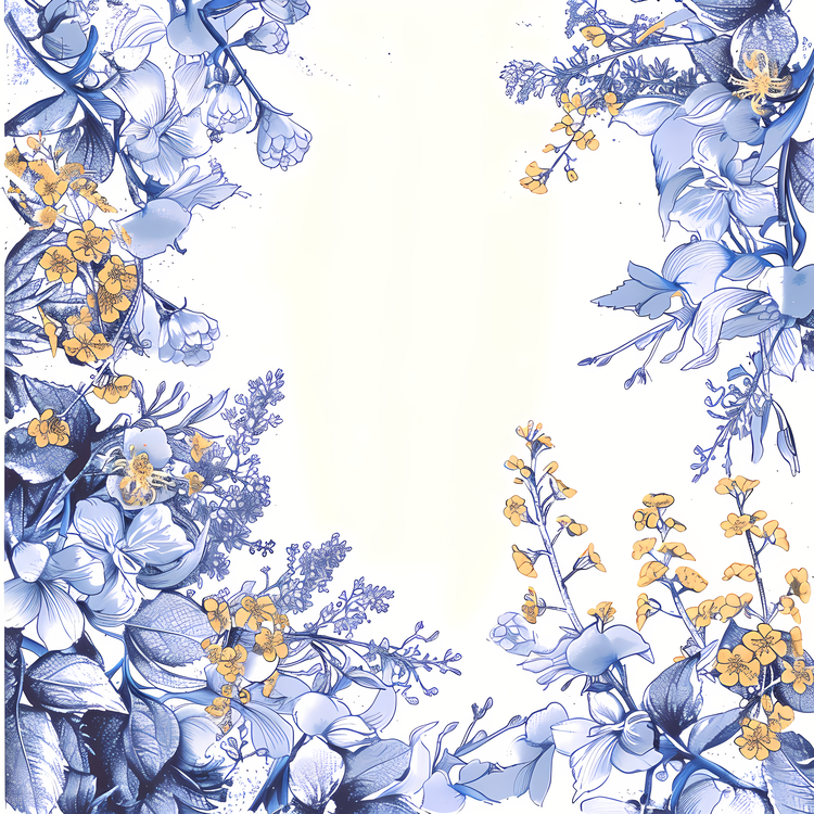 Blue Flower,Floral Print,Botanical Illustration