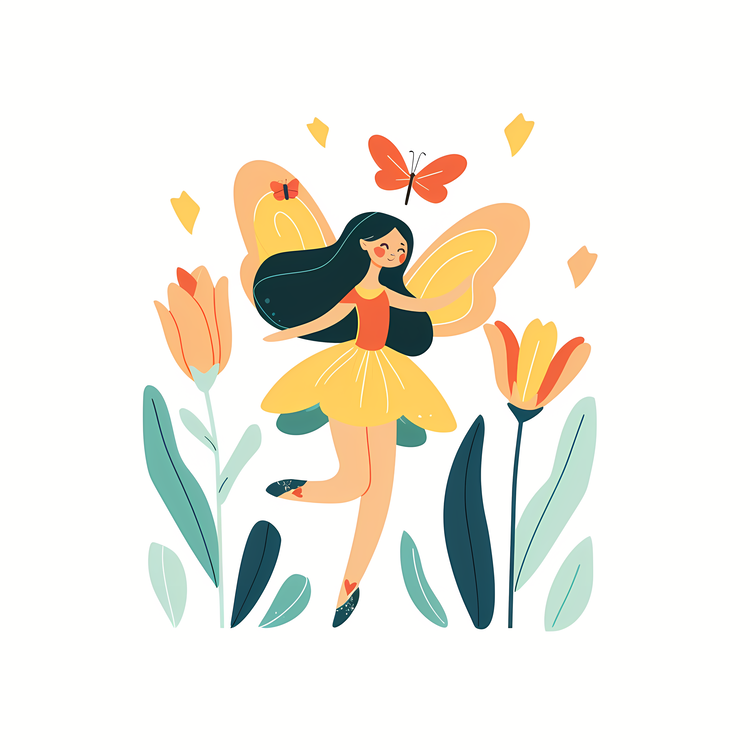 Flower Fairy,Cartoon,Girl