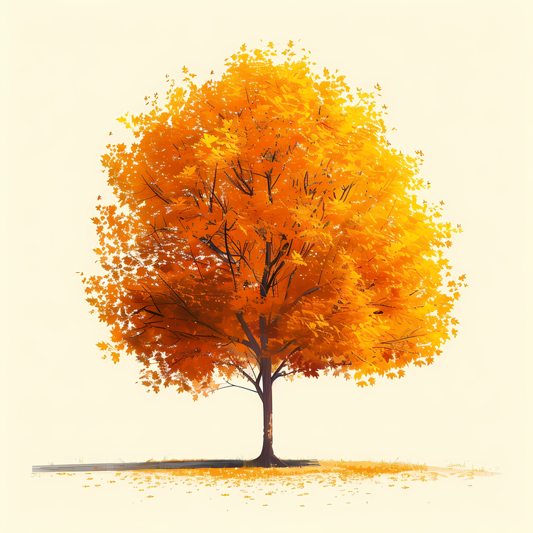 Yellow Maple Tree,Colorful,Orange