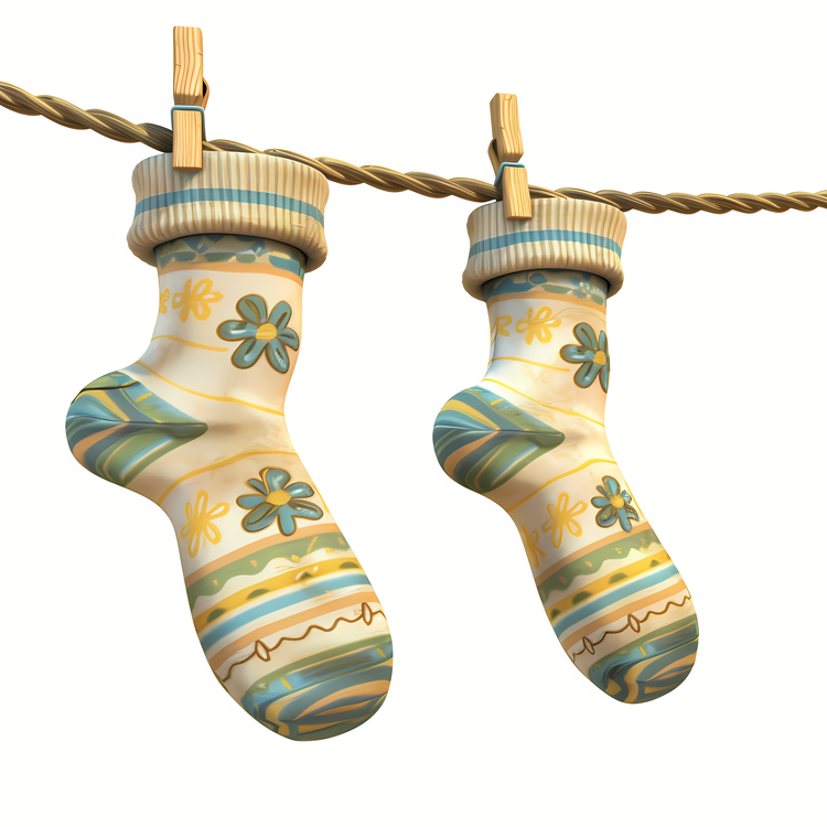 Hanging Socks,Woven Socks,Colorful Floral Design