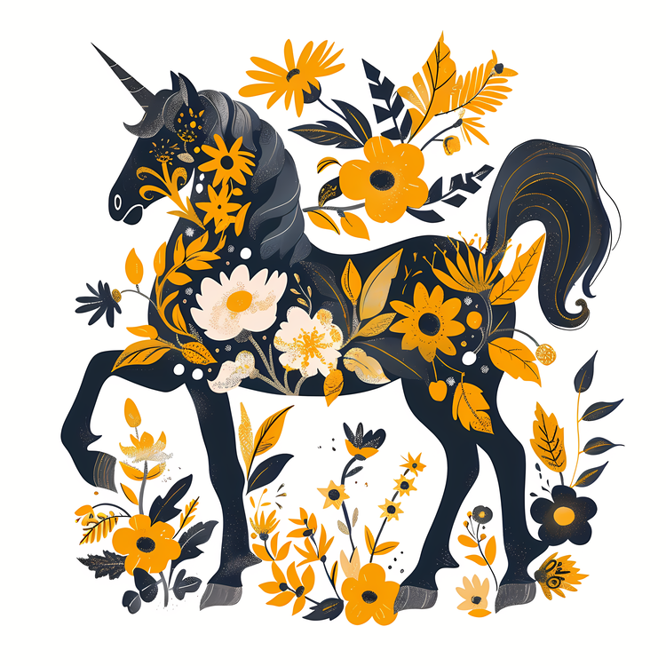 Unicorn Floral,For   Unicorn,Mythical Creature