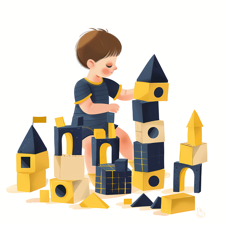Toddler Playing With Building Blocks,Building Toys,Construction