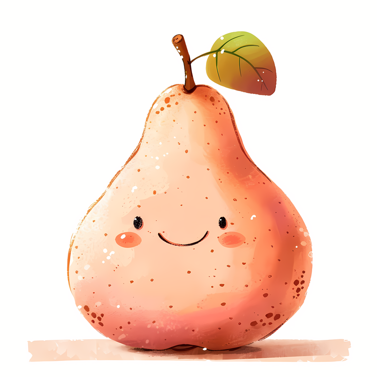 Cartoon Pear,Watercolor,Cute
