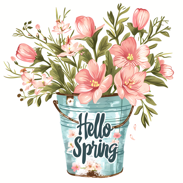Hello Spring,Water,Bucket