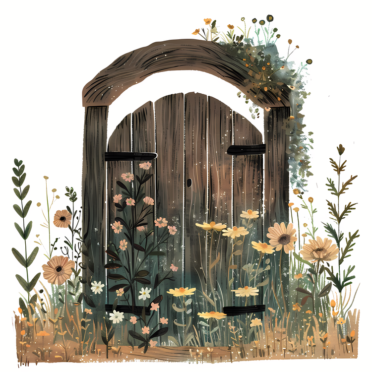 Spring Garden Gate,Wooden Door,Rustic