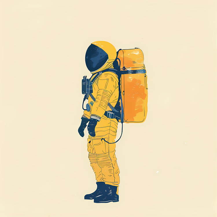 Astronaut,Yellow Spacesuit,Backpack