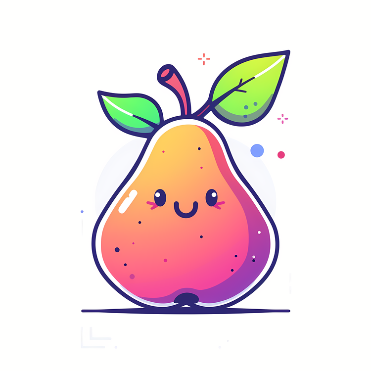 Cartoon Pear,Peach,Fruit
