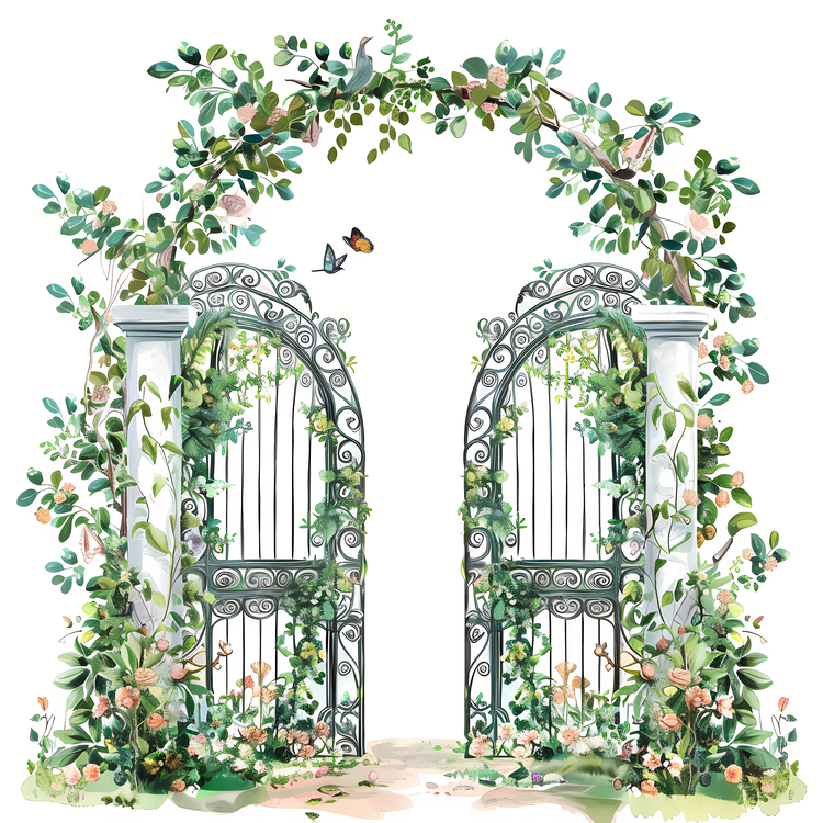 Spring Garden Gate,Garden Gate,Iron Archway
