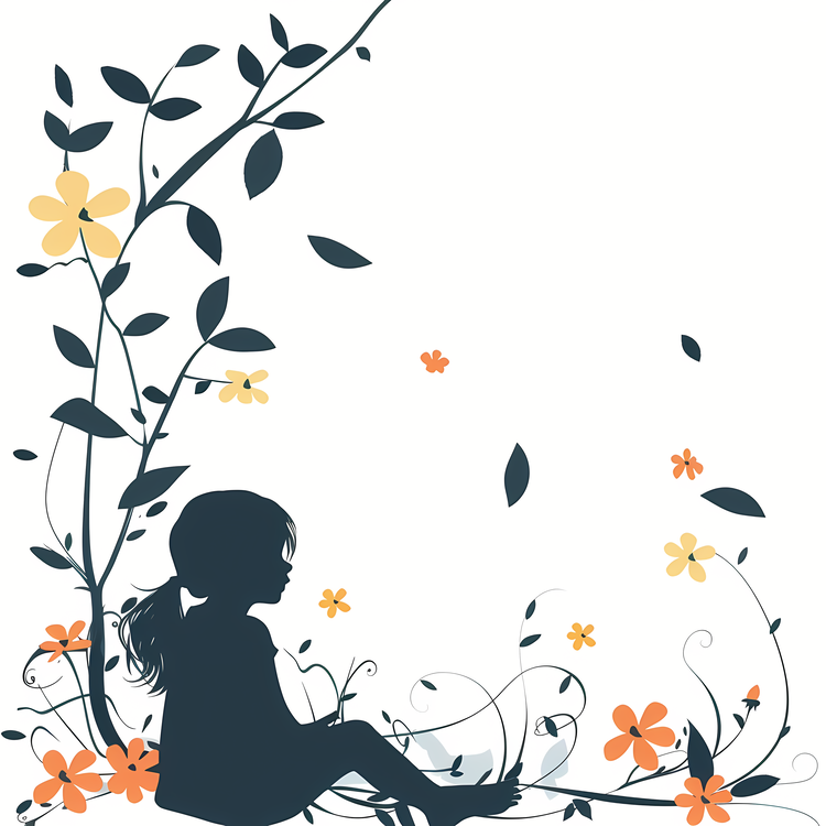 Spring Time,Girl And Flower,Vector