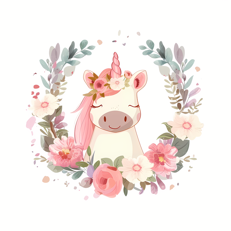 Unicorn Floral,Unicorn,Floral Crown