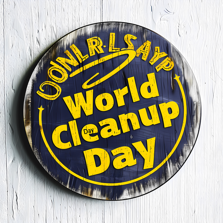World Cleanup Day,Round,White