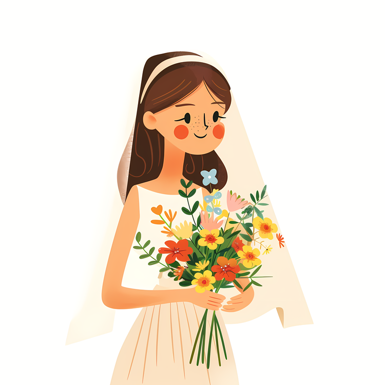 Bride With Veil,Bride,Bouquet