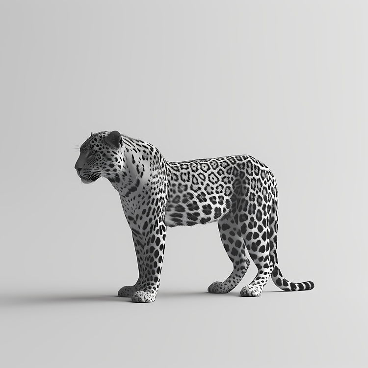 Leopard,Black And White,Big Cat