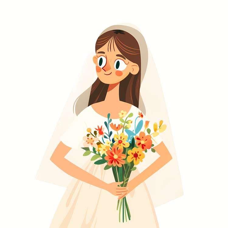 Bride With Veil,Bridal Bouquet,Wedding Bride