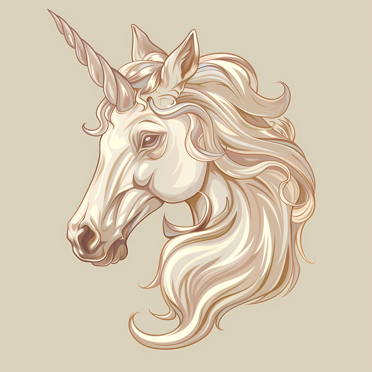 Unicorn,White Hair,Long Mane