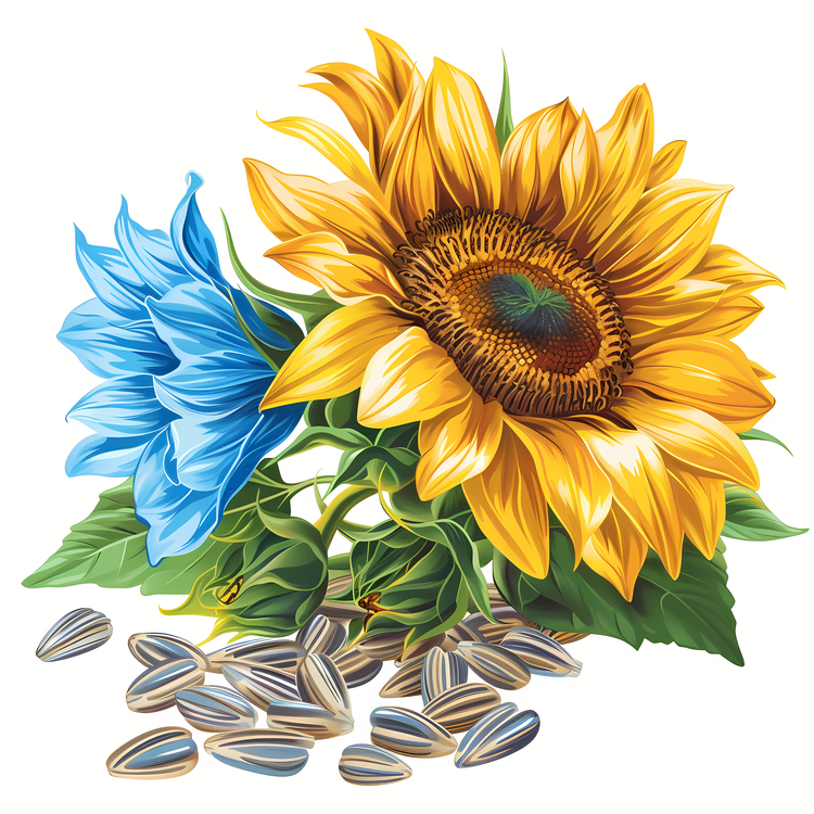 Sunflower And Seeds,Sunflower,Seeds