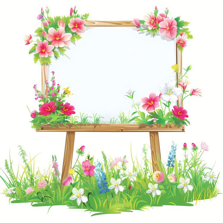 Spring Flowers,Sign Board,Bouquet